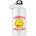 Sticlă metalica cu carabina, Zambeste, Dumnezeu te iubeste!